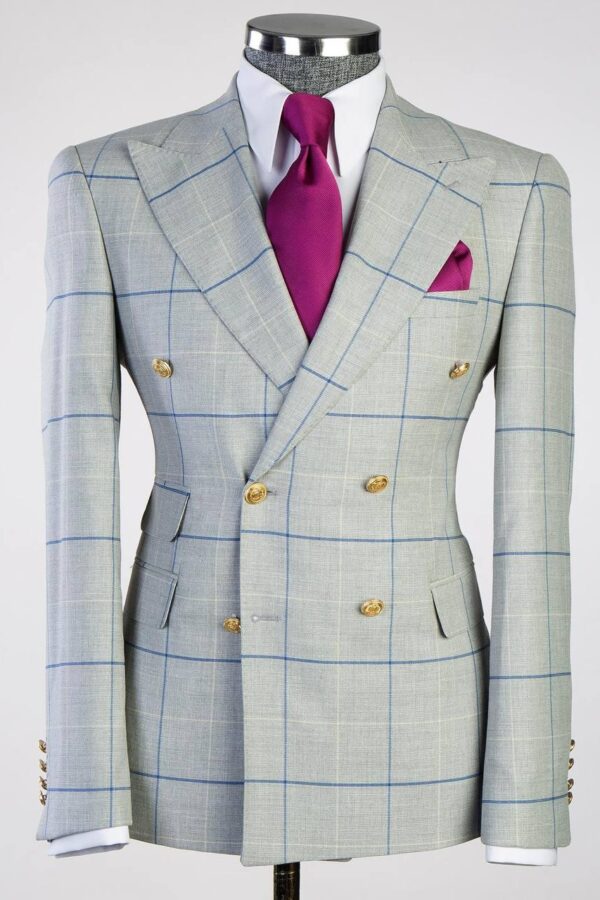 Men's Striped Double Breasted Style Suit