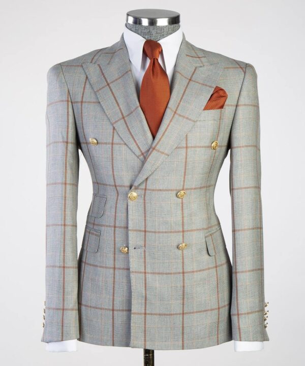 Men's Striped Double Breasted Style Suit