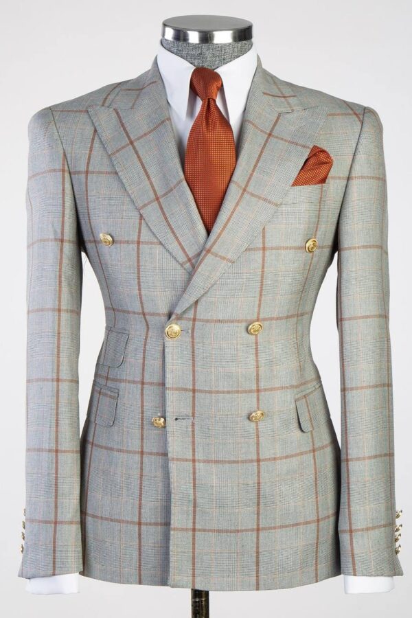 Men's Striped Double Breasted Style Suit