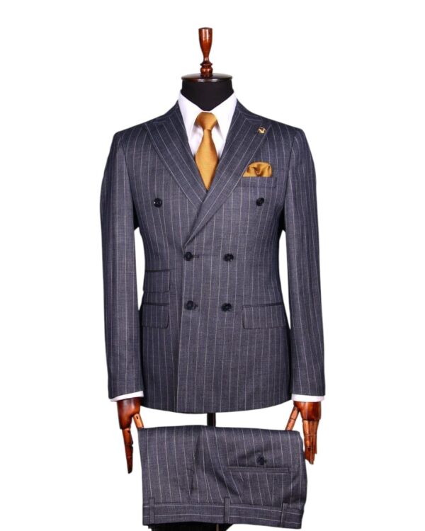 Men's Striped Double Breasted Style Suit