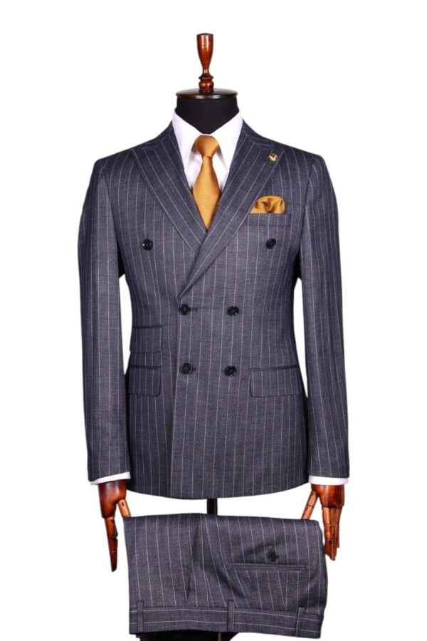 Men's Striped Double Breasted Style Suit