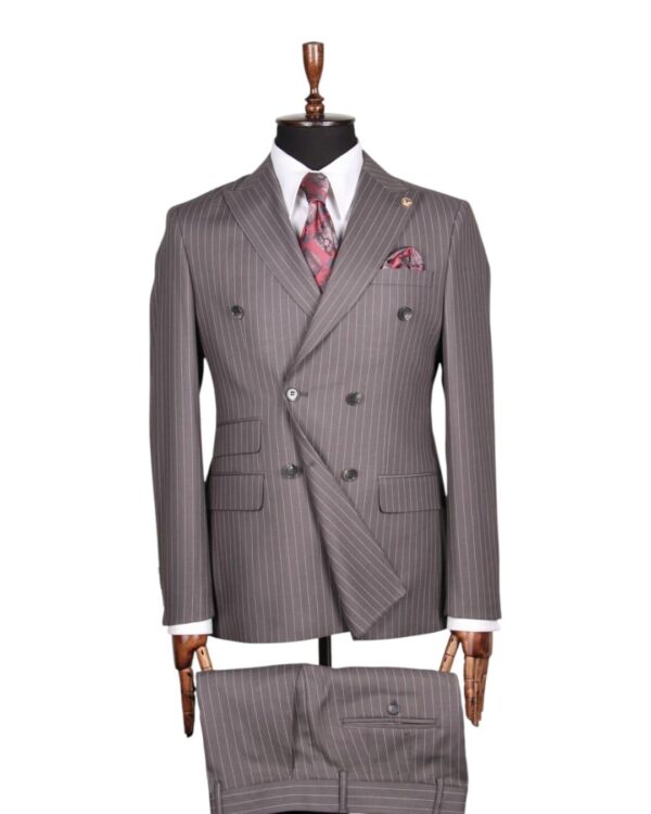 Men's Striped Double Breasted Style Suit