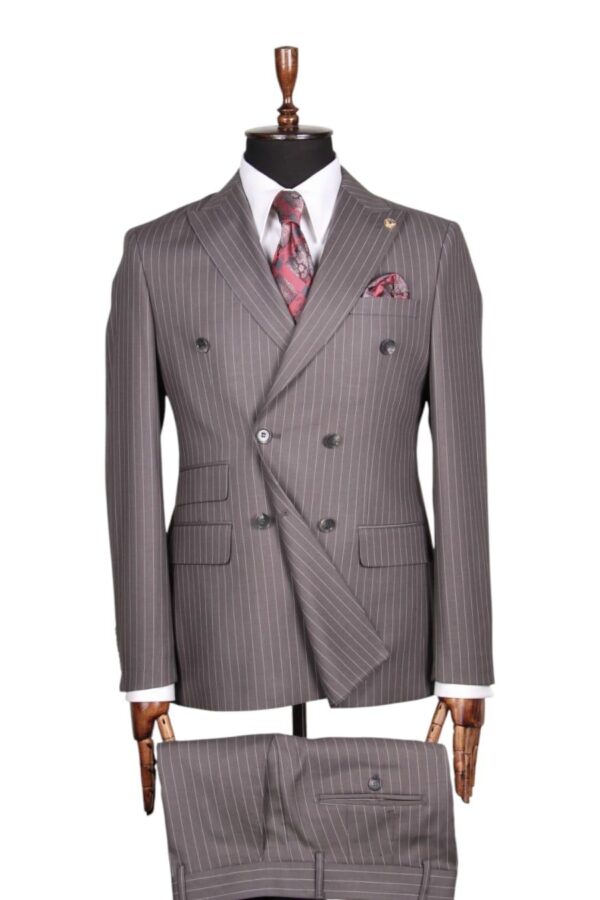 Men's Striped Double Breasted Style Suit