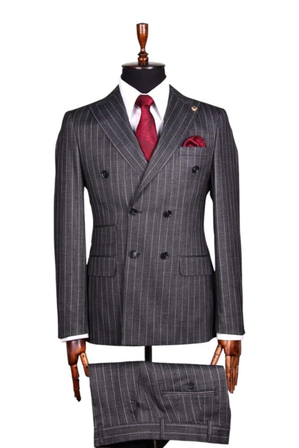 Men's Striped Double Breasted Style Suit