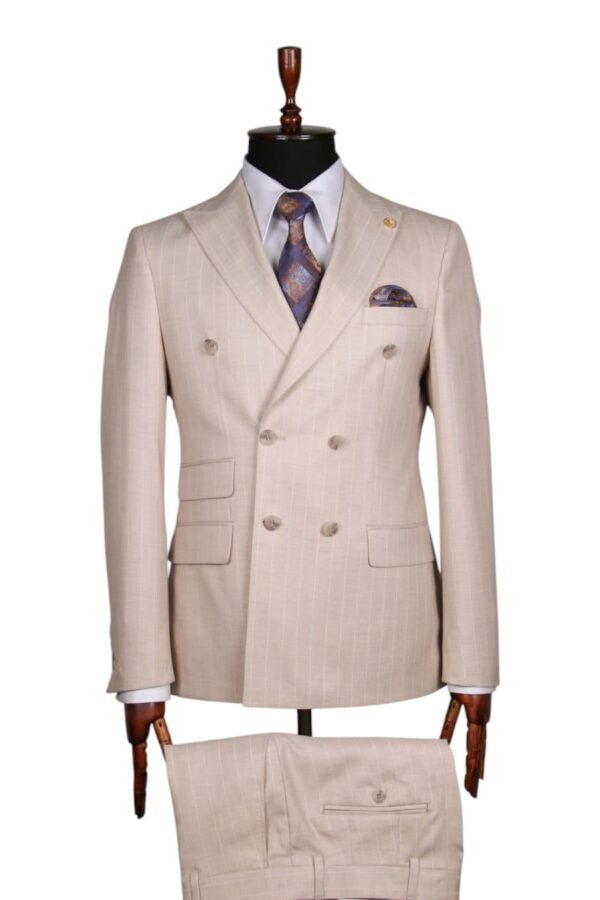 Men's Striped Double Breasted Style Suit
