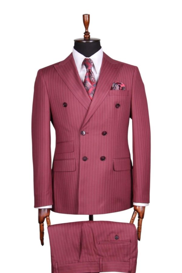 Men's Striped Double Breasted Style Suit