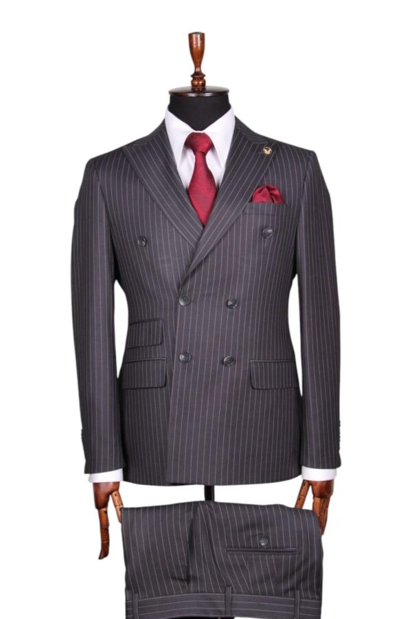 Men's Striped Double Breasted Style Suit