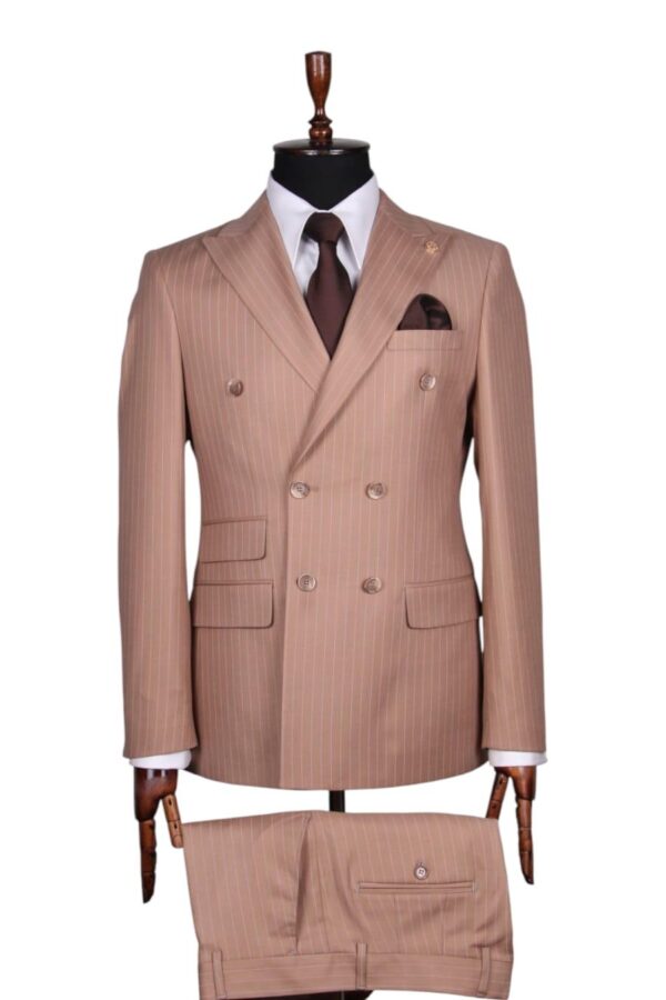 Men's Striped Double Breasted Style Suit