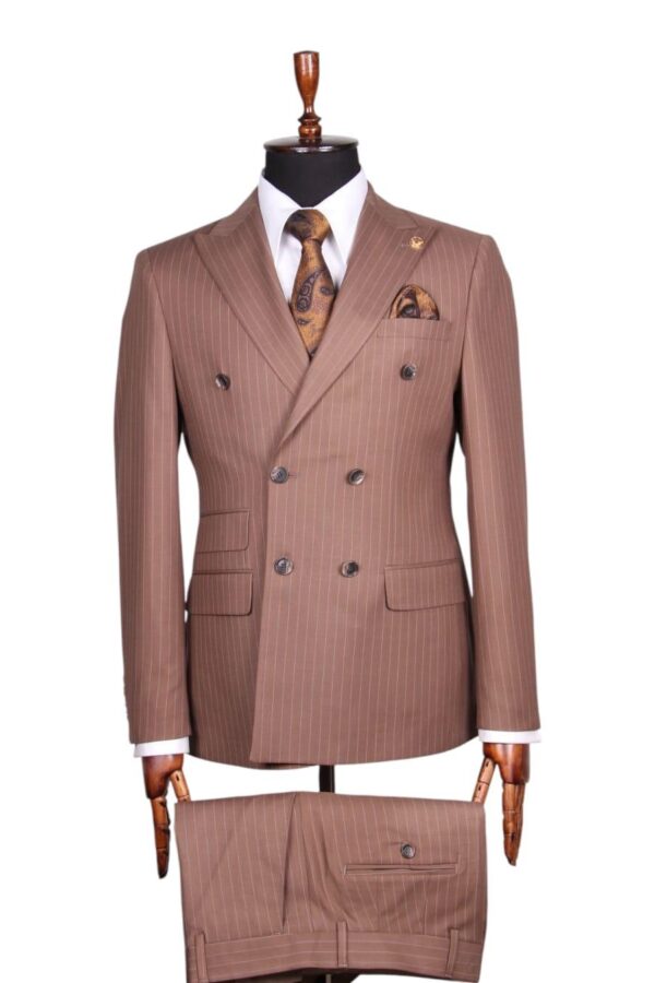 Men's Striped Double Breasted Style Suit