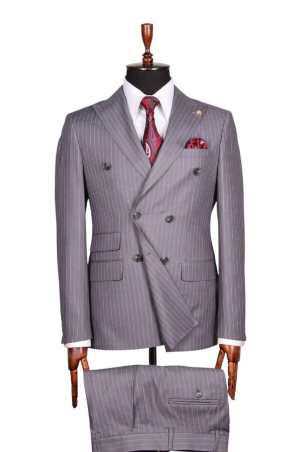 Men's Striped Double Breasted Style Suit