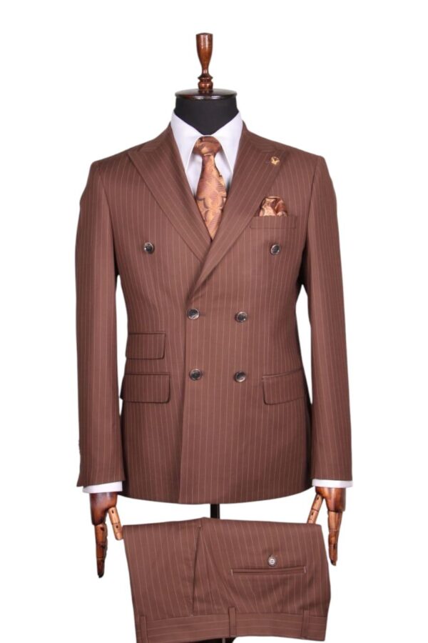Men's Striped Double Breasted Style Suit