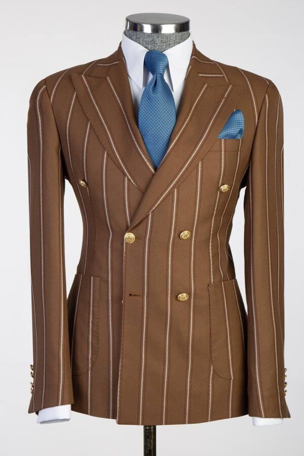 Men's Striped Double Breasted Style Suit