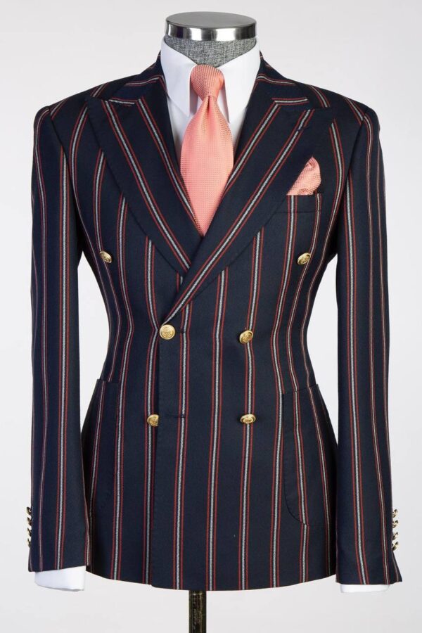 Men's Striped Double Breasted Style Suit