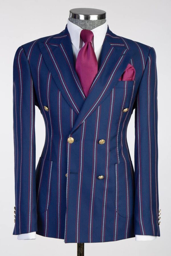 Men's Striped Double Breasted Style Suit