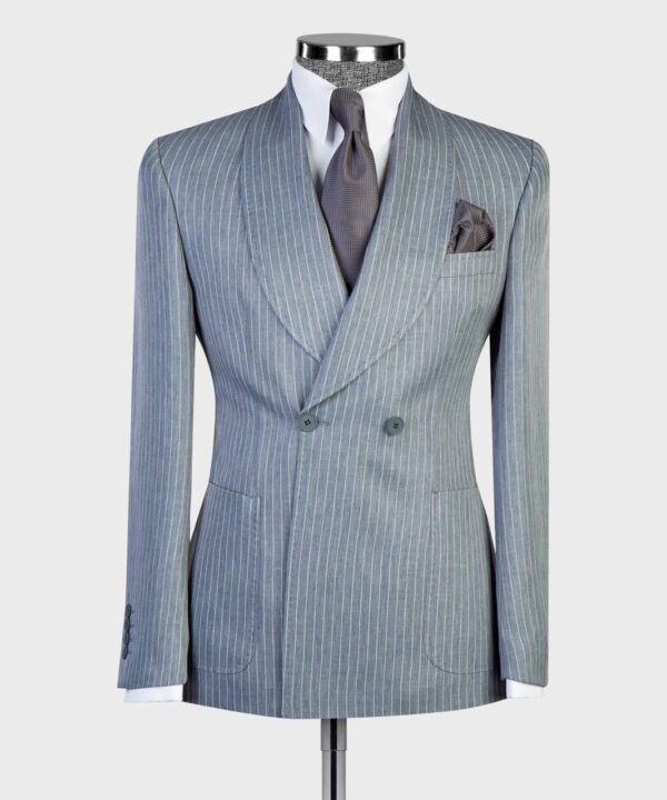 Men's Striped Double Breasted Style Suit