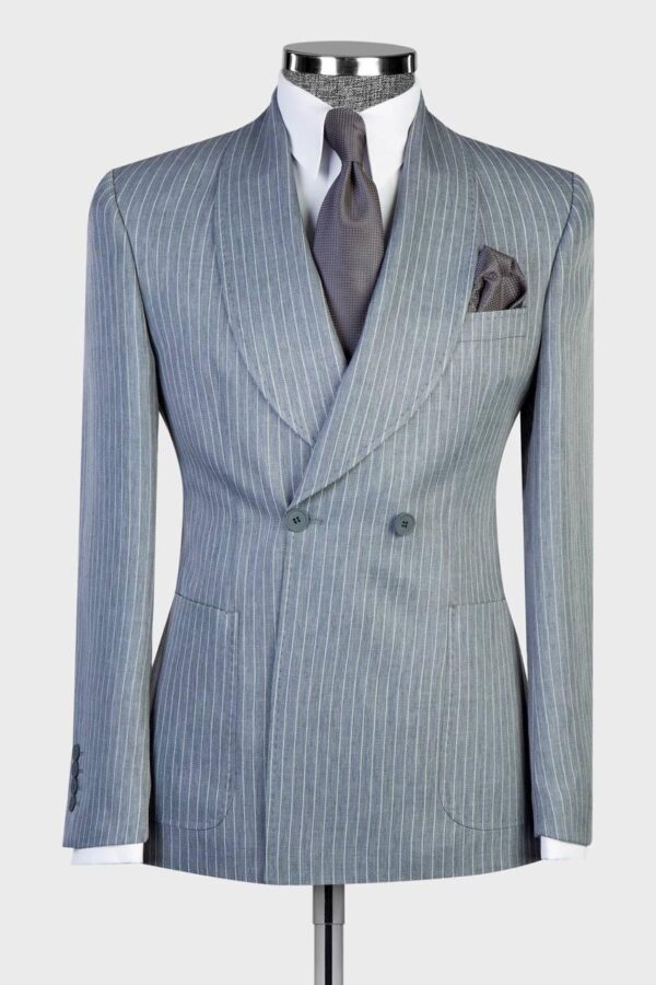 Men's Striped Double Breasted Style Suit